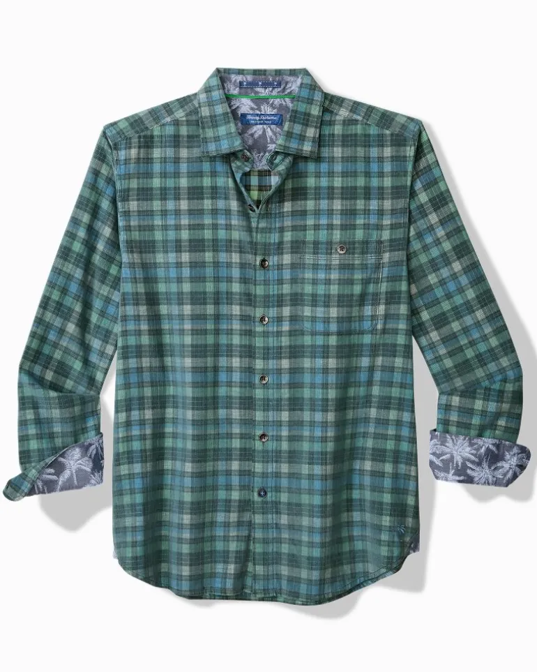 Cheap Tommy Bahama Coastline Cord Stretch Lagoon Check Shirt Deep Slate