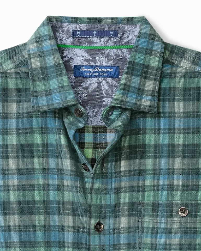Cheap Tommy Bahama Coastline Cord Stretch Lagoon Check Shirt Deep Slate