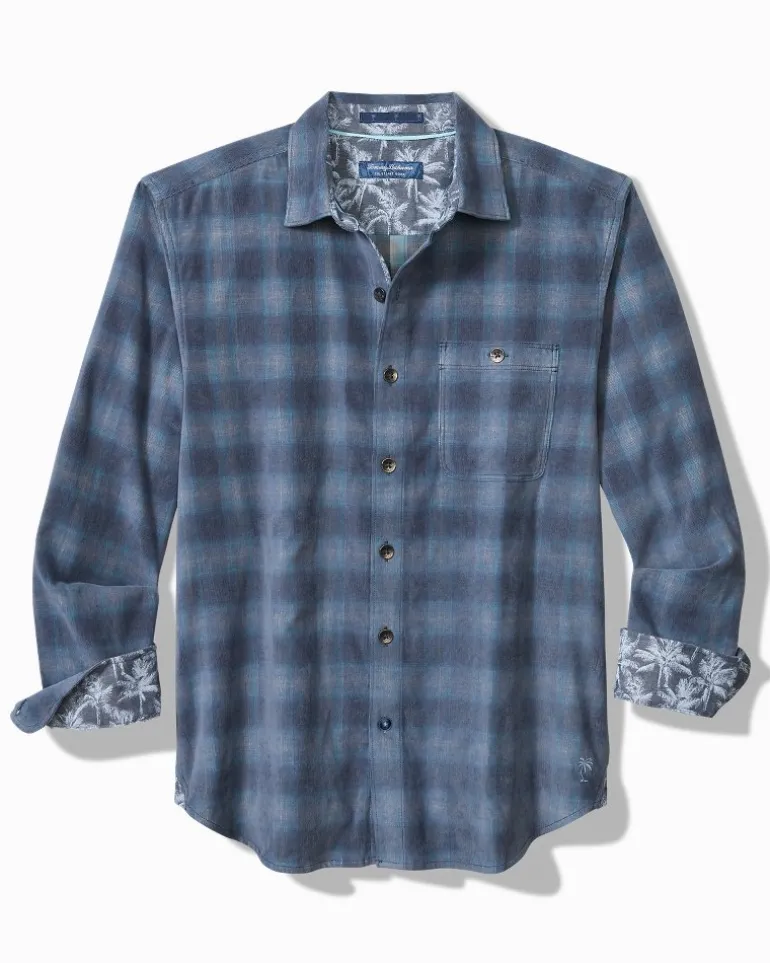 Clearance Tommy Bahama Coastline Cord Stretch Ombré Check Shirt Dockside Blue