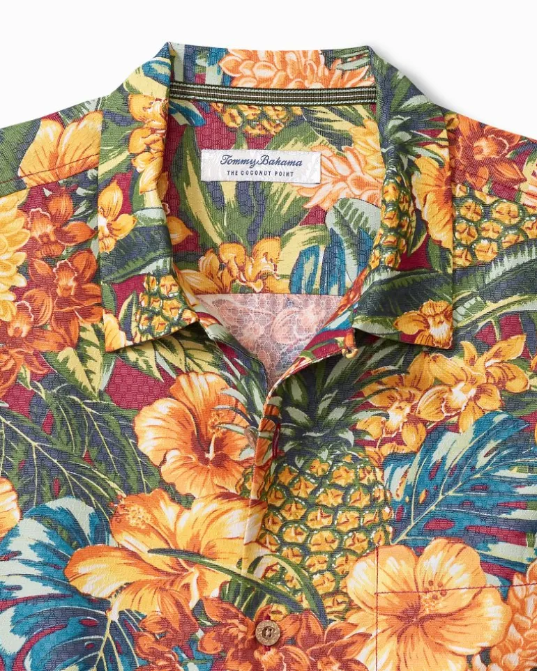 Discount Tommy Bahama Coconut Point Sunset Canopy IslandZone® Camp Shirt Dark Sangria