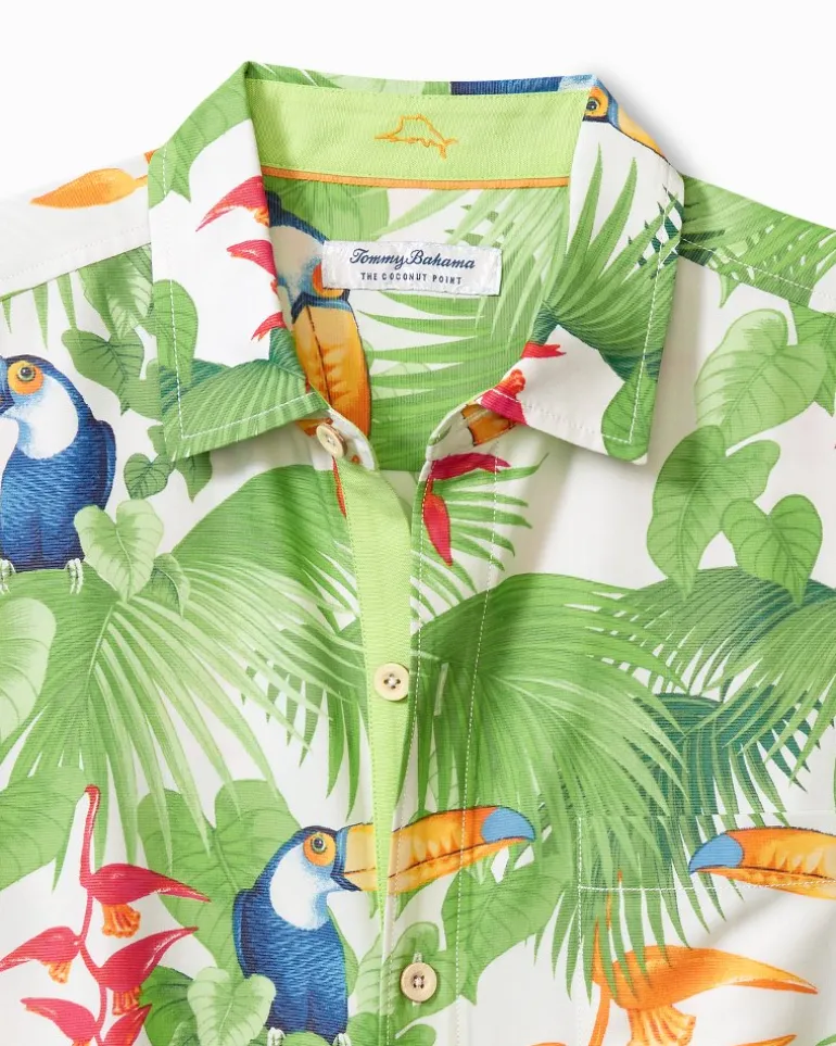 Sale Tommy Bahama Coconut Point Toucan Chats IslandZone® Camp Shirt White