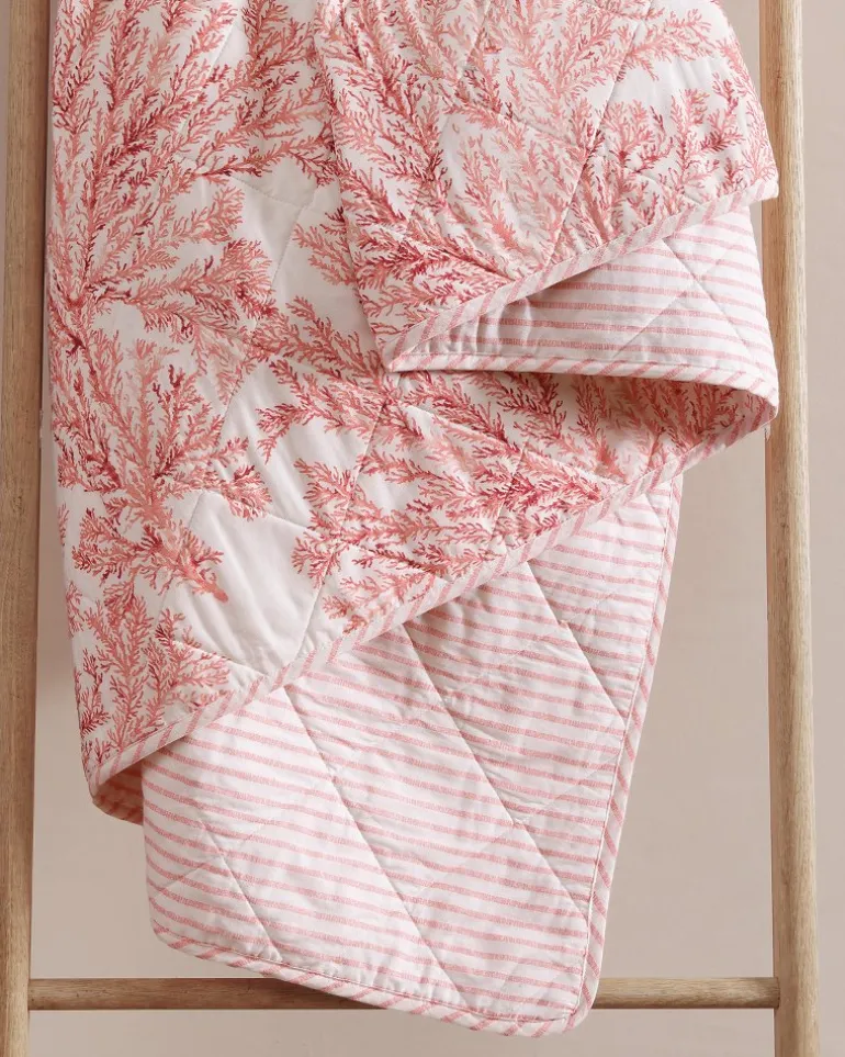Cheap Tommy Bahama Coral Garden Reversible 2-Piece Twin Quilt Set Orange