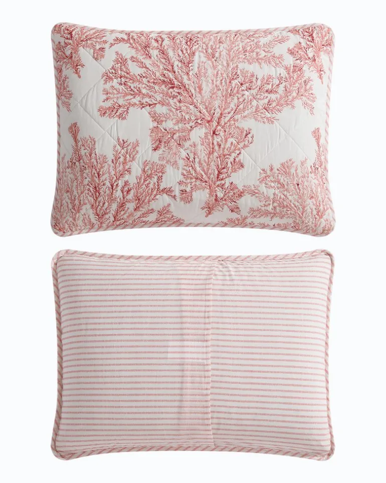 Cheap Tommy Bahama Coral Garden Reversible 2-Piece Twin Quilt Set Orange