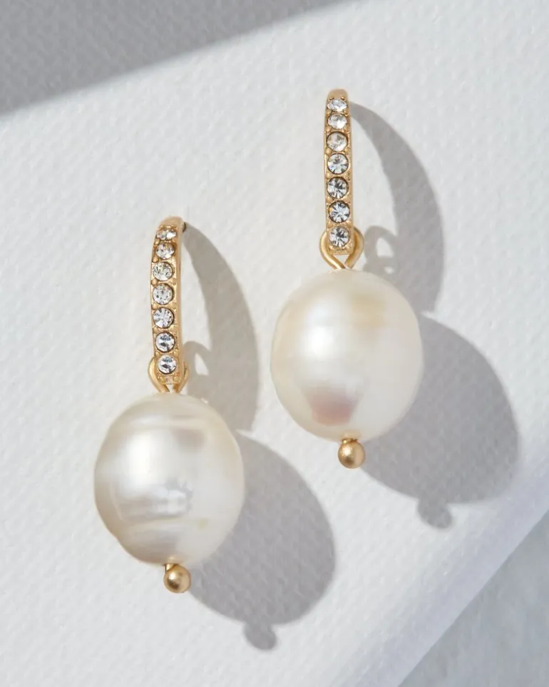 New Tommy Bahama Coral Isles Drop Earrings Pearl