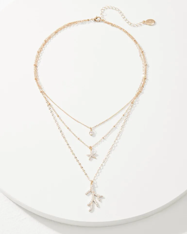 Cheap Tommy Bahama Coral Isles Sealife Charm Layered Necklace Gold