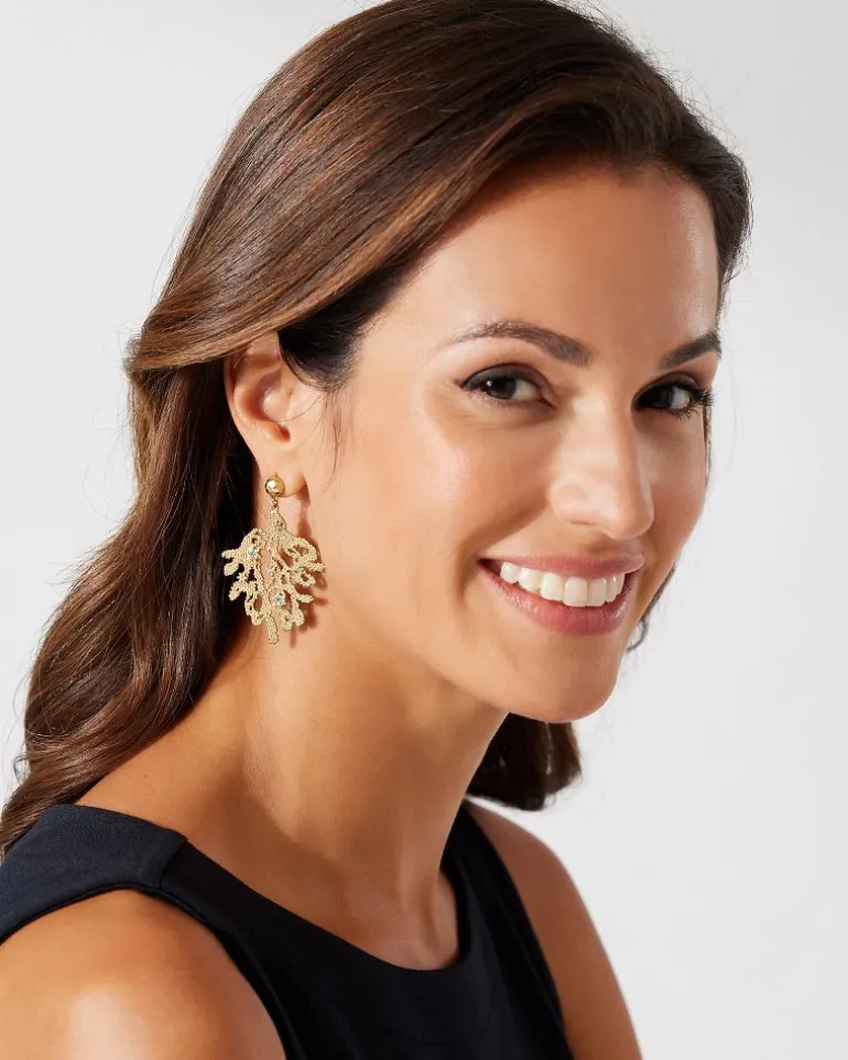 Hot Tommy Bahama Coral Isles Statement Drop Earrings Gold