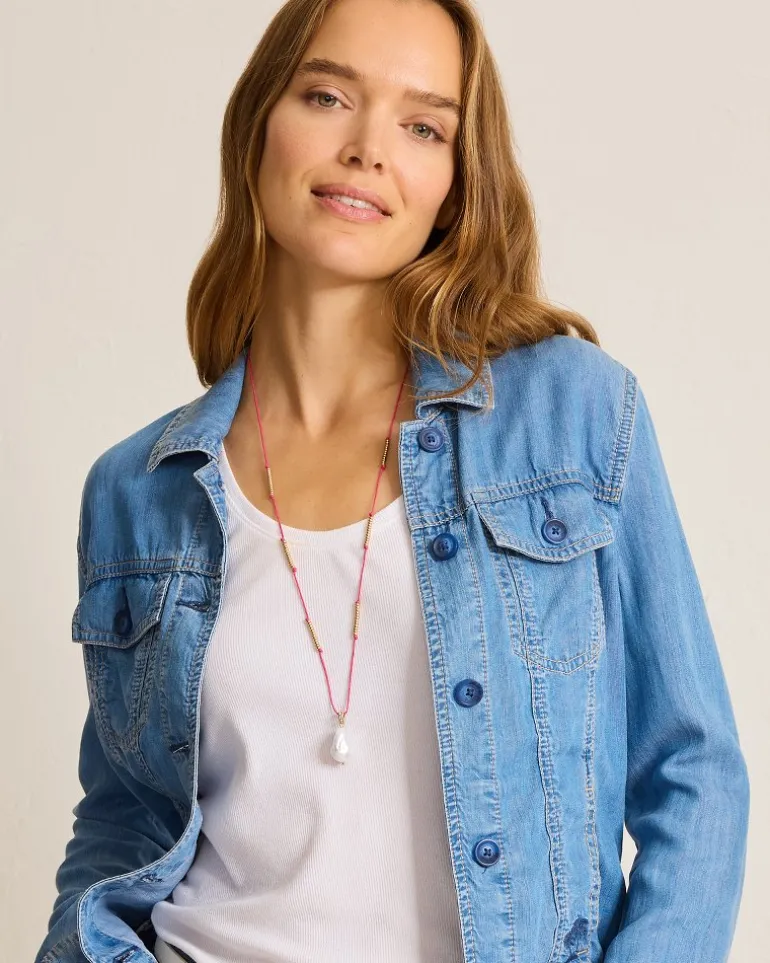 Outlet Tommy Bahama Coral Isles Thread Pearl Pendant Necklace Pink