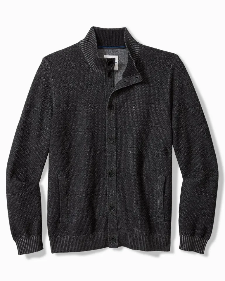 Online Tommy Bahama Crescent Shore IslandZone® Button-Mock Cardigan Charcoal