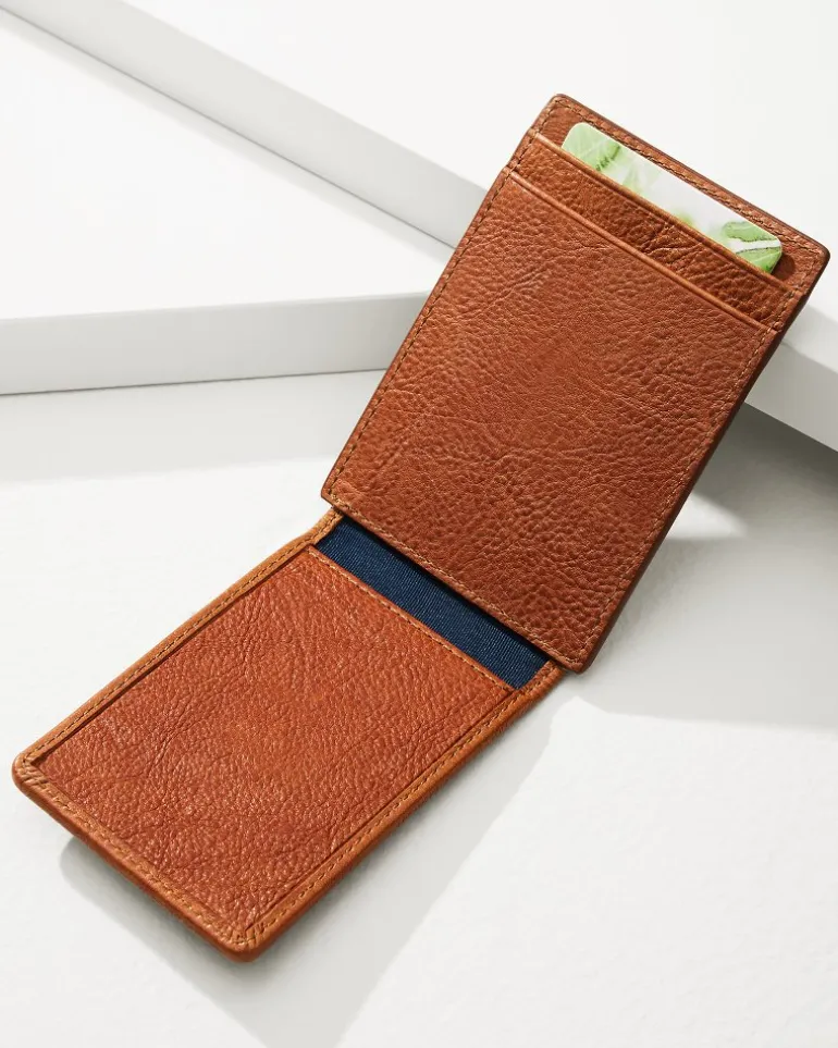 Clearance Tommy Bahama Crunch Wide Magnetic Wallet Tan