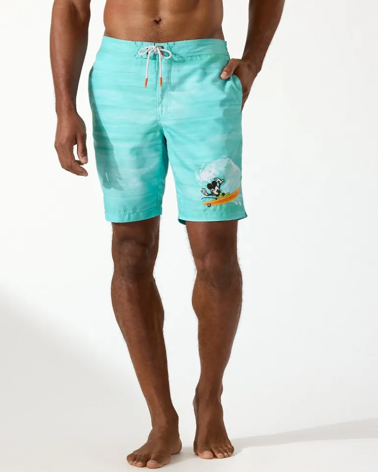 Best Tommy Bahama Disney Baja Surf the Wave 9-Inch Board Shorts Blue Freeze