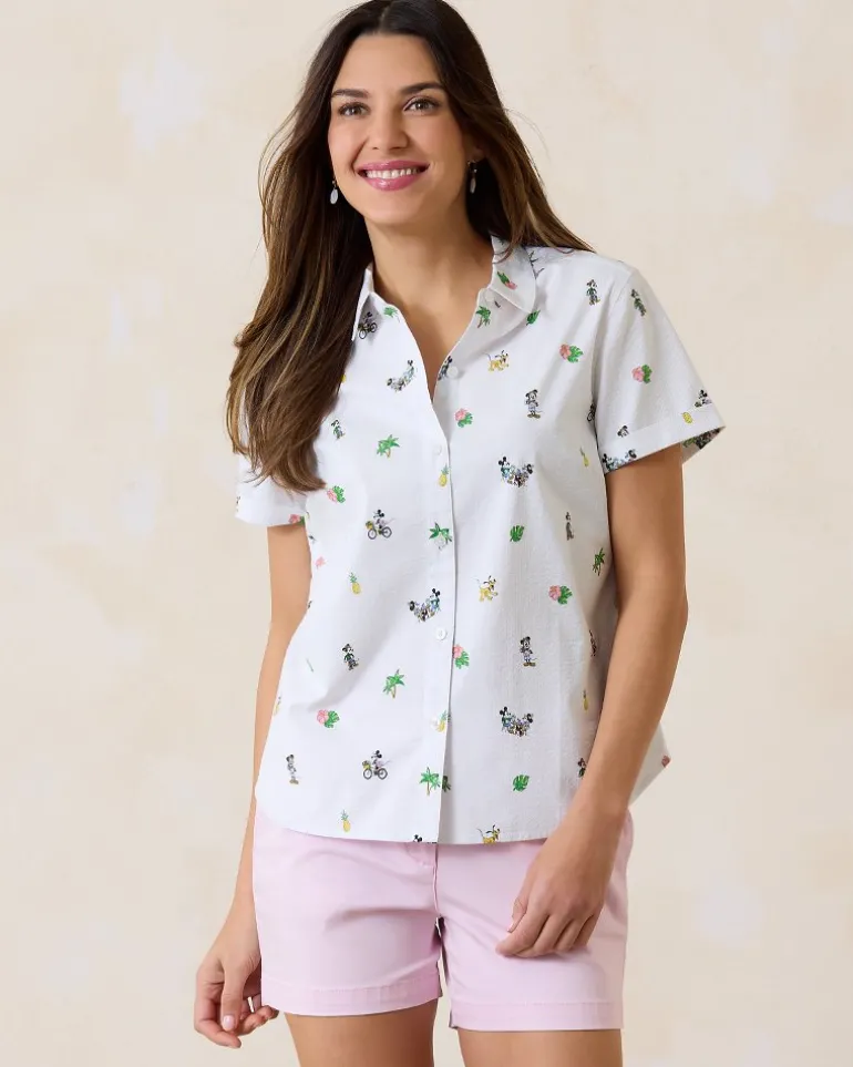 Cheap Tommy Bahama Disney Nova Wave Beach Cruiser Camp Shirt White