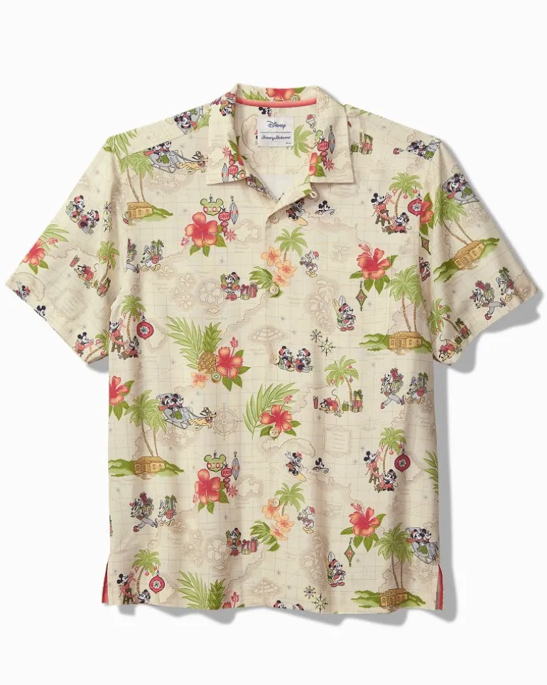 Clearance Tommy Bahama Disney Veracruz Cay Huladay Adventure Camp Shirt Bleached Sand