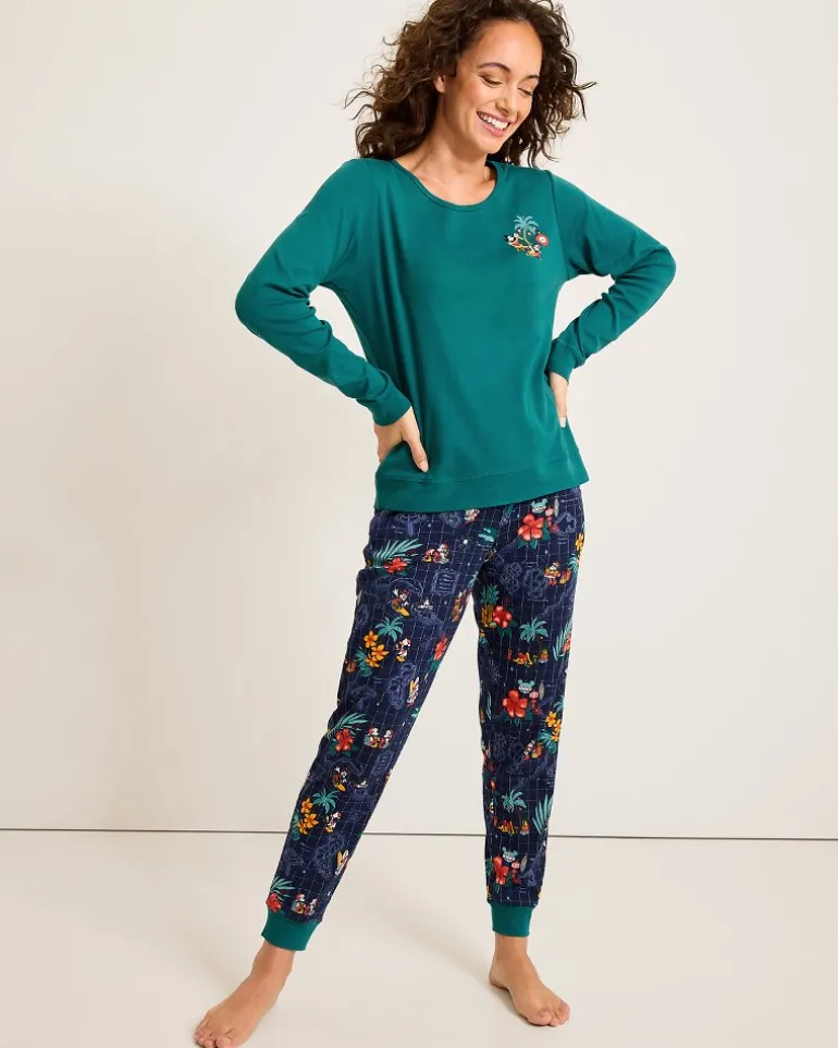 Online Tommy Bahama Disney Women's Long Sleeve & Pants Family Pajama Set Tropical Teal