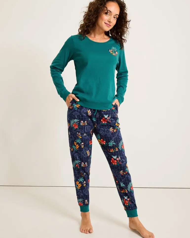 Online Tommy Bahama Disney Women's Long Sleeve & Pants Family Pajama Set Tropical Teal