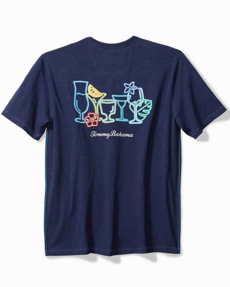 New Tommy Bahama Electric Buzz Lux T-Shirt Island Navy