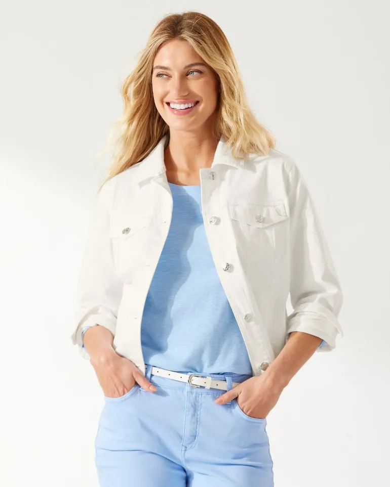 Outlet Tommy Bahama Ella Twill Jean Jacket White