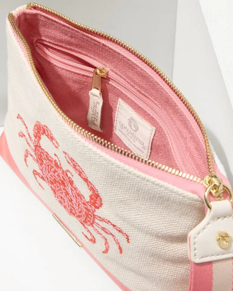Best Sale Tommy Bahama Embroidered Carina Wristlet Red Crab