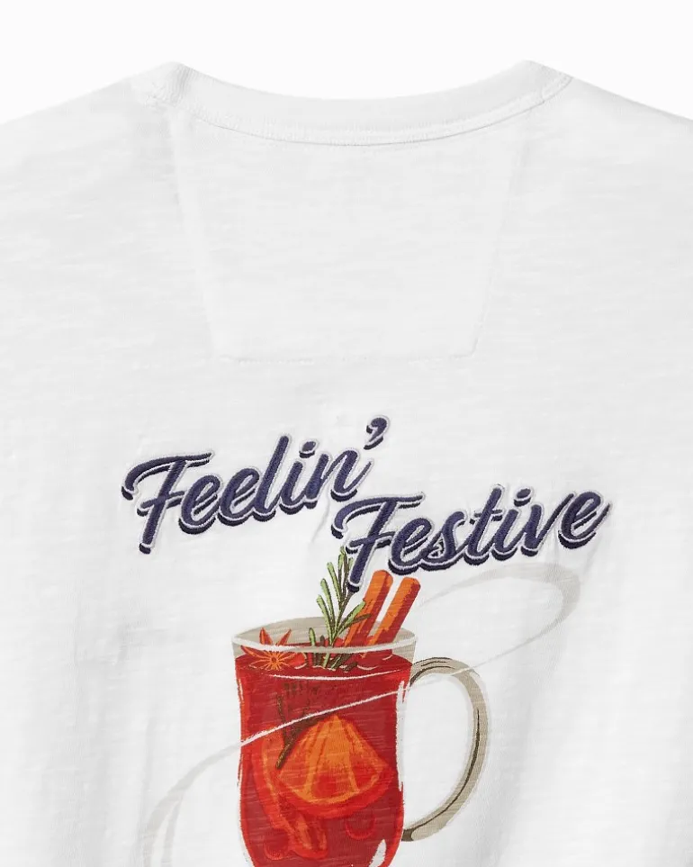 Hot Tommy Bahama Feelin' Festive Long-Sleeve Lux T-Shirt White