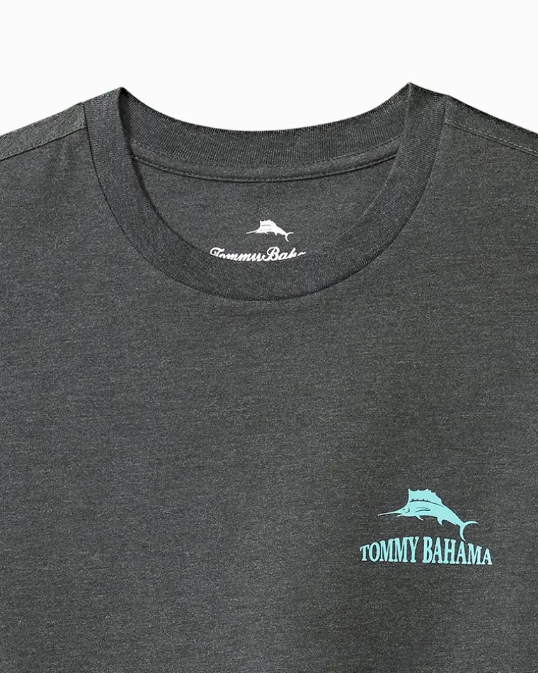 New Tommy Bahama Five Star Hotel Graphic T-Shirt Coal Heather