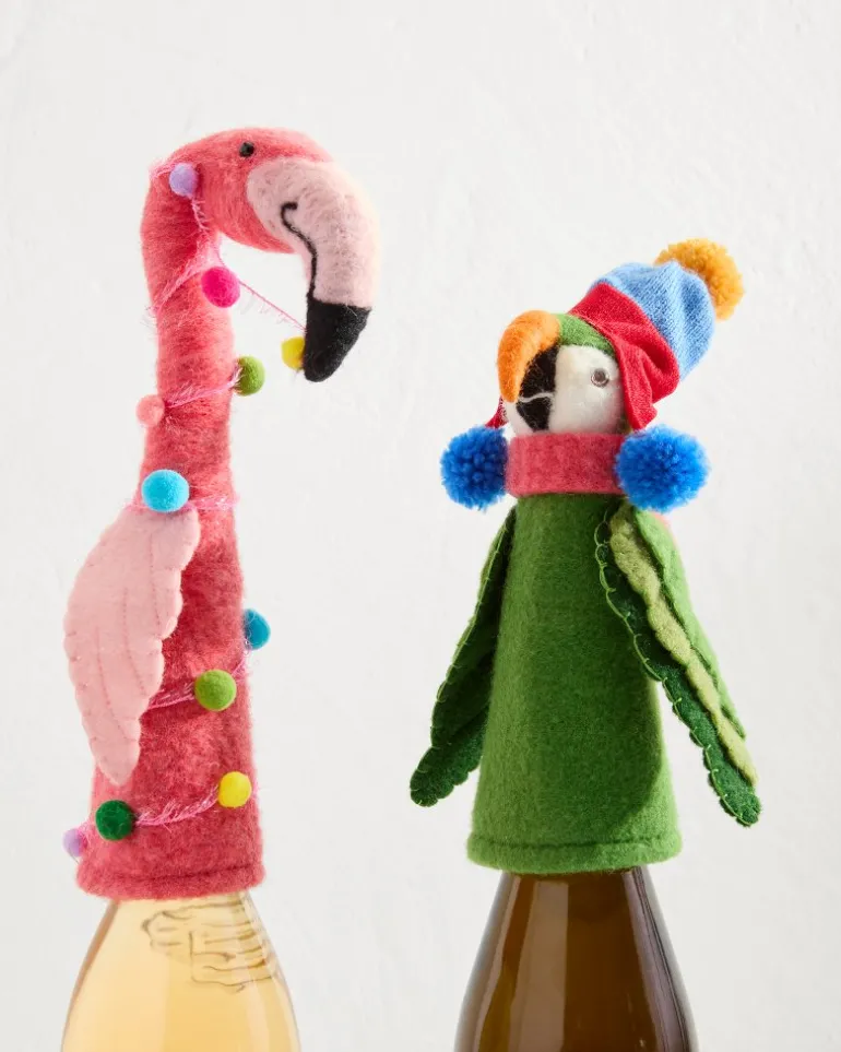 Hot Tommy Bahama Flamingo & Parrot Bottle Topper Set Multicolor