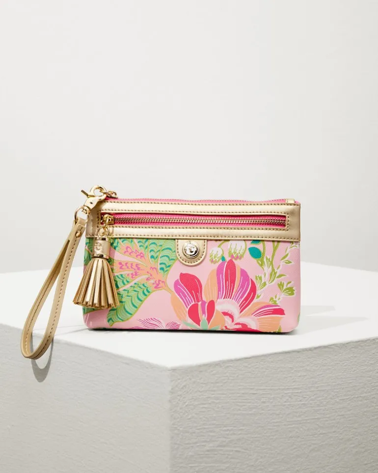 Store Tommy Bahama Flamingo Pineapple Tassel Wristlet Pink Multi