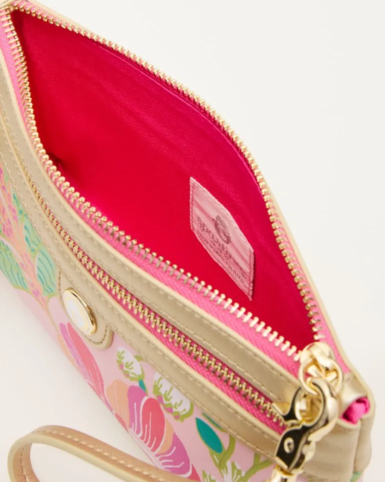 Store Tommy Bahama Flamingo Pineapple Tassel Wristlet Pink Multi