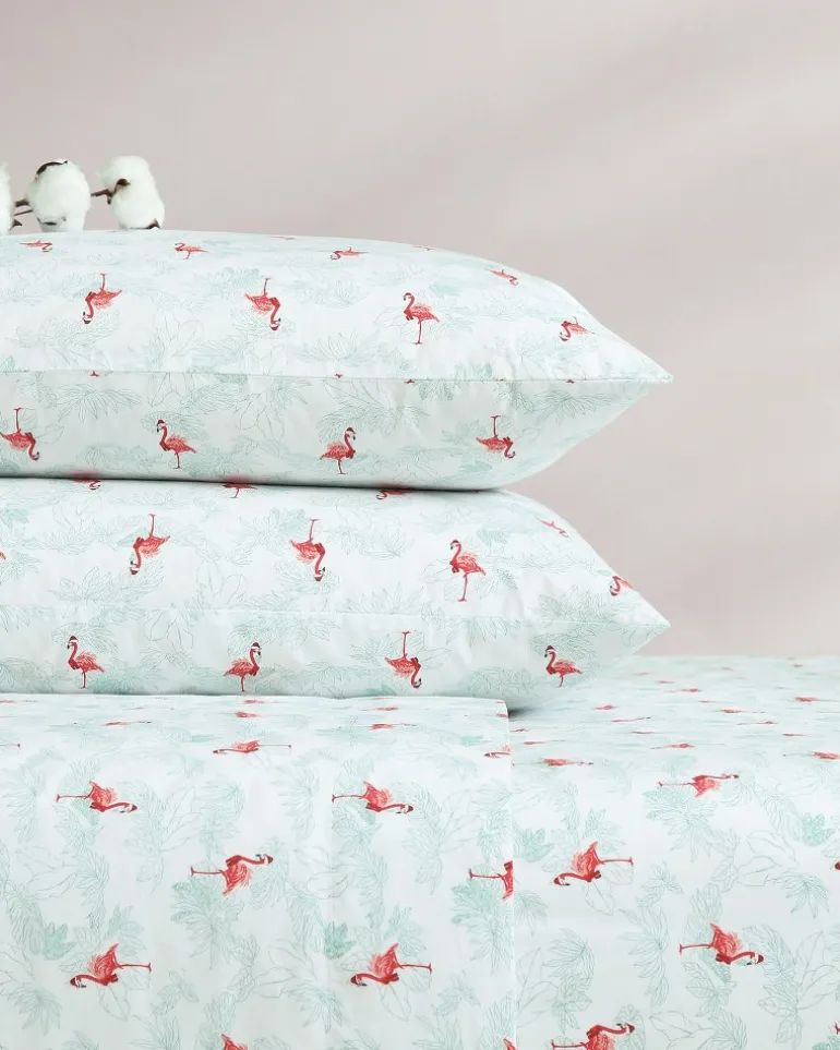 flamingo_santa_piece_queen_sheet_set_2.webp Fashion Tommy Bahama Flamingo Santa 4-Piece Queen Sheet Set Red/Green