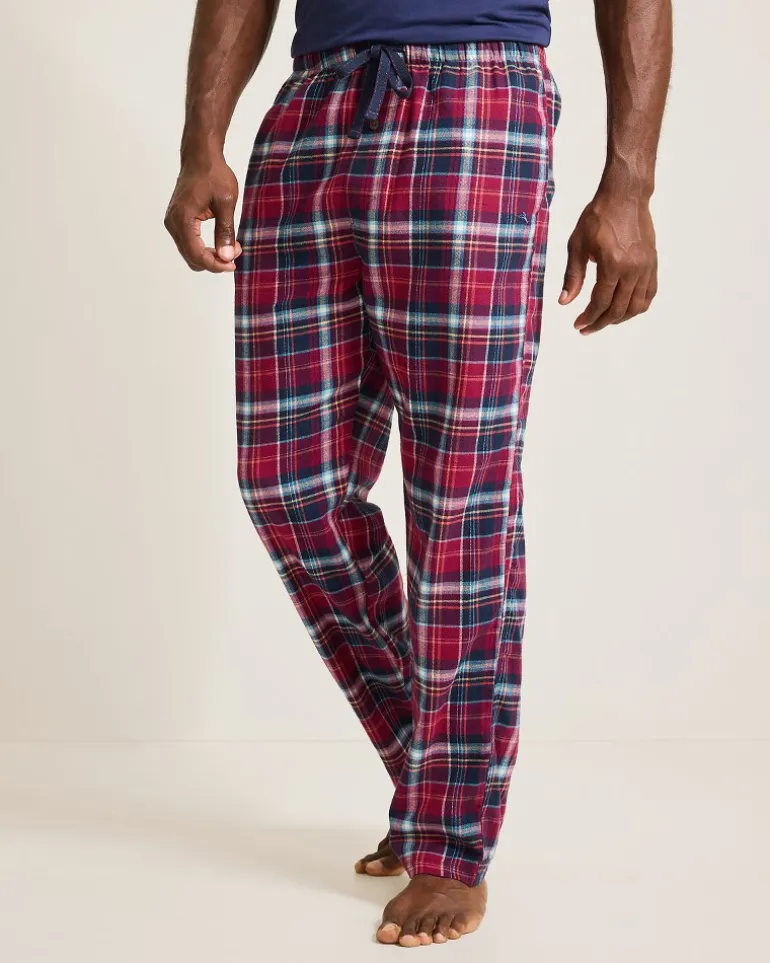 Store Tommy Bahama Flannel Plaid Pajama Pants Beet Red