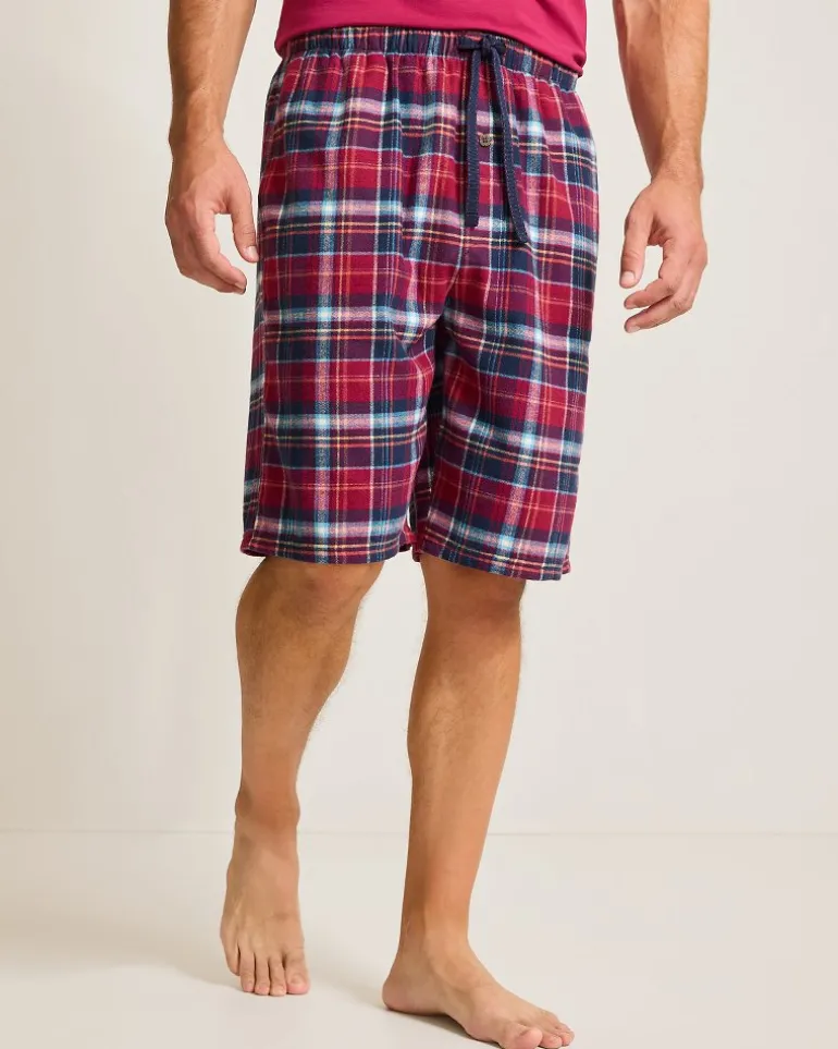 Fashion Tommy Bahama Flannel Plaid Pajama Shorts Beet Red