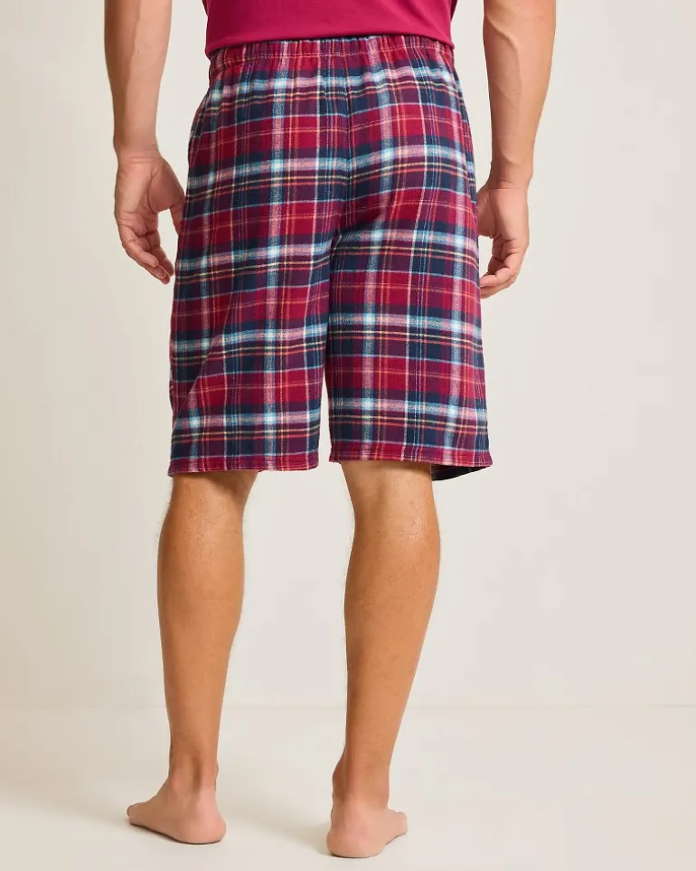 Fashion Tommy Bahama Flannel Plaid Pajama Shorts Beet Red