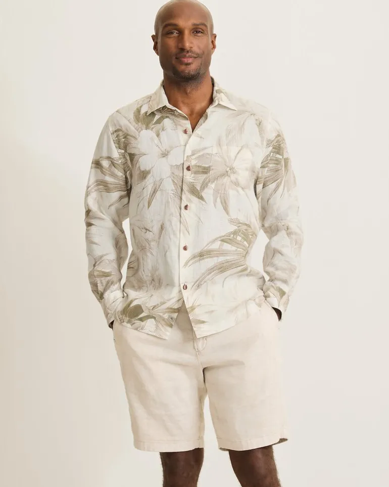 flora_oasis_longsleeve_linen_shirt_2.webp Best Sale Tommy Bahama Flora Oasis Long-Sleeve Linen Shirt Pure Khaki