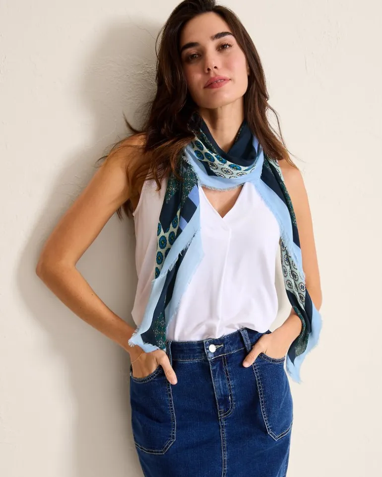 Cheap Tommy Bahama Foulard Patch Square Scarf Navy