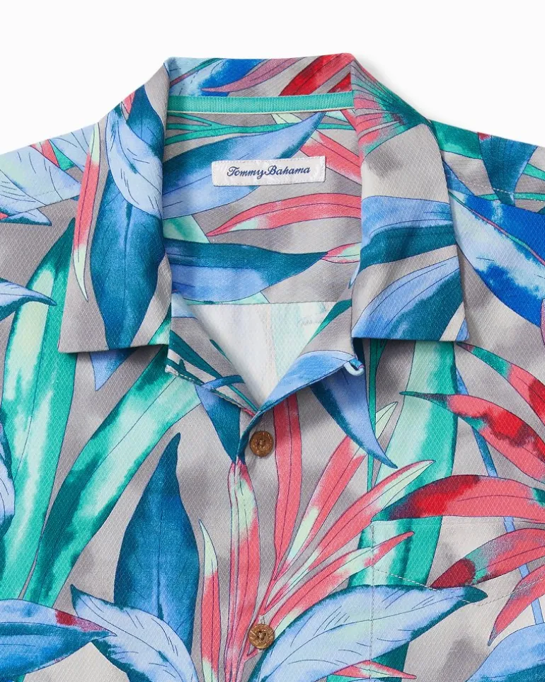Clearance Tommy Bahama Frond Fest IslandZone® Camp Shirt Grey Thunder