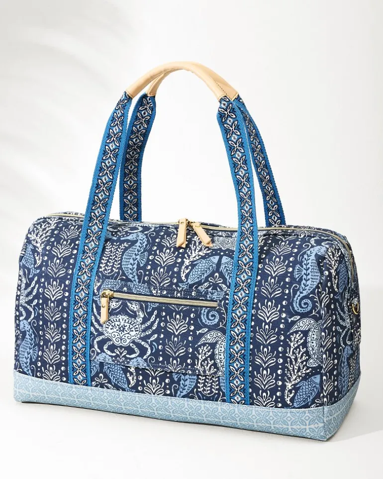New Tommy Bahama Hamilton Sealife Fiesta Duffel Bag Sea Life