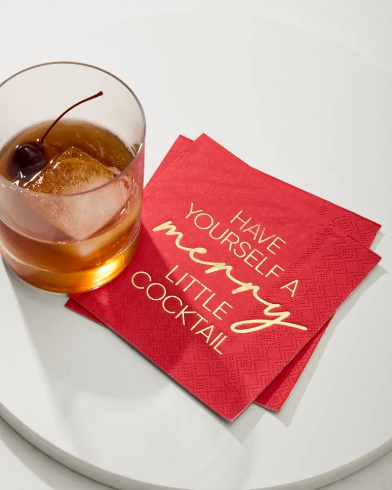 Shop Tommy Bahama Have Yourself a Merry Little Cocktail Napkins Red