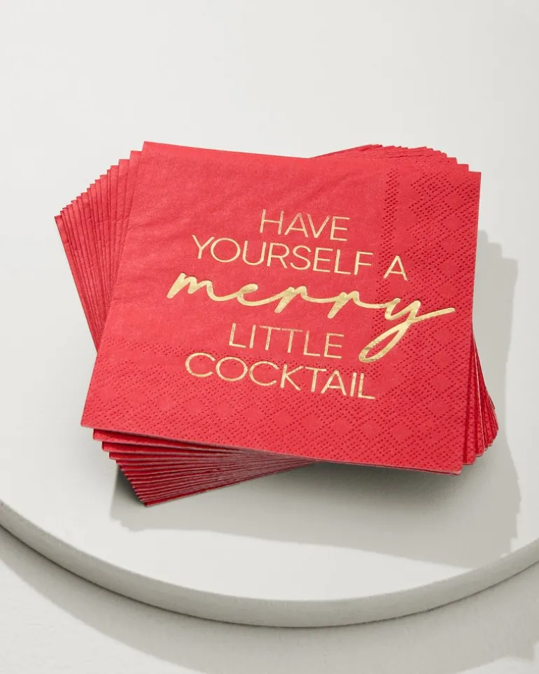 Shop Tommy Bahama Have Yourself a Merry Little Cocktail Napkins Red