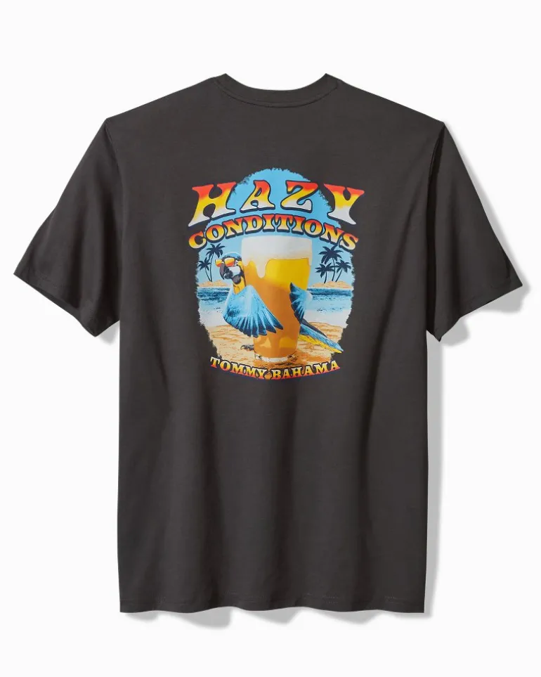 New Tommy Bahama Hazy Conditions Graphic T-Shirt Coal