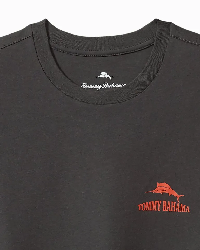 New Tommy Bahama Hazy Conditions Graphic T-Shirt Coal