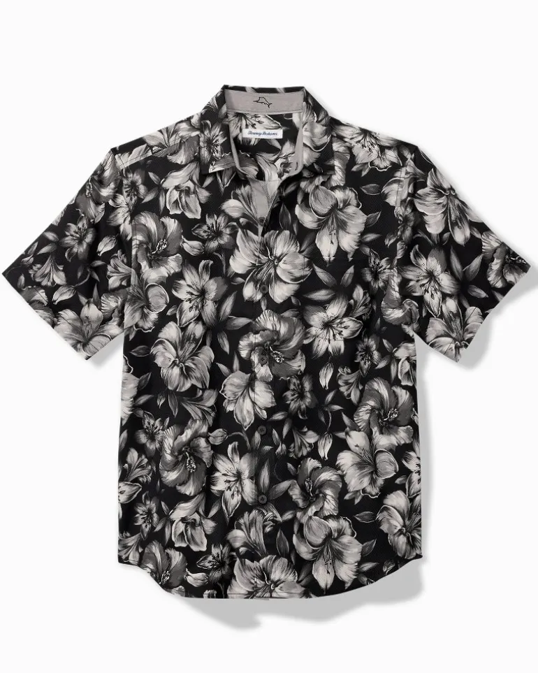 Hot Tommy Bahama Hibiscus Hideaway Silk Camp Shirt Black