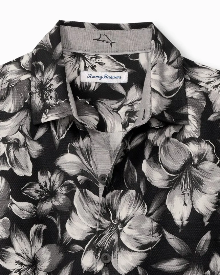 Hot Tommy Bahama Hibiscus Hideaway Silk Camp Shirt Black