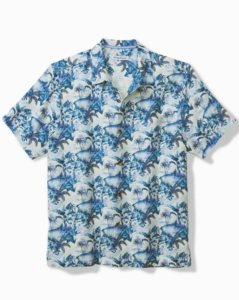 Best Sale Tommy Bahama Hidden Horizons Silk Camp Shirt Myka Blue