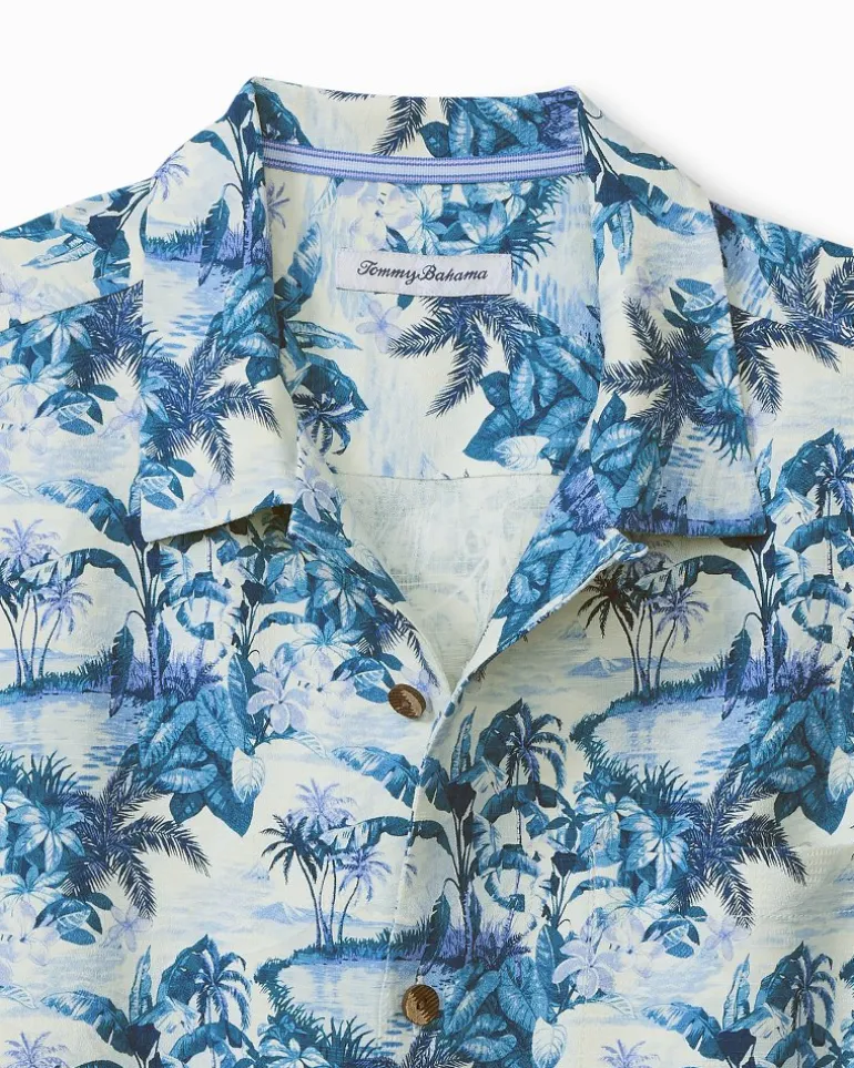 Best Sale Tommy Bahama Hidden Horizons Silk Camp Shirt Myka Blue