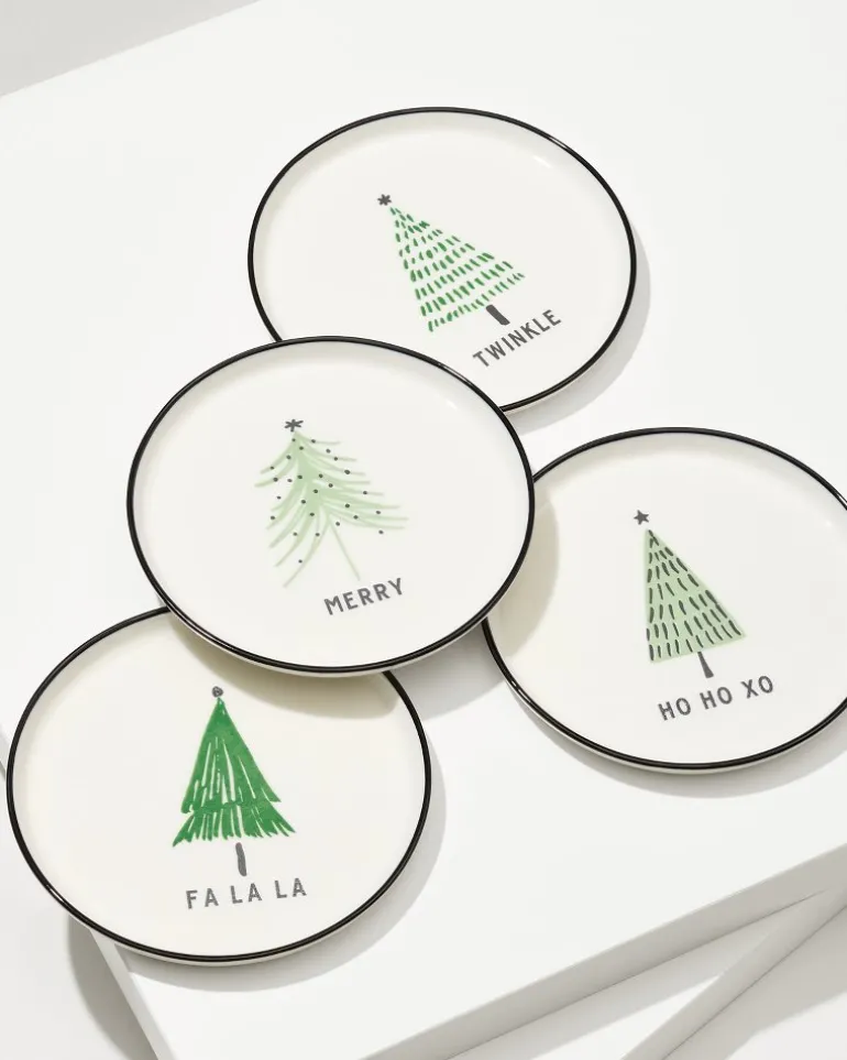 Fashion Tommy Bahama Holiday Tree Appetizer Plates—Set of 4 Green