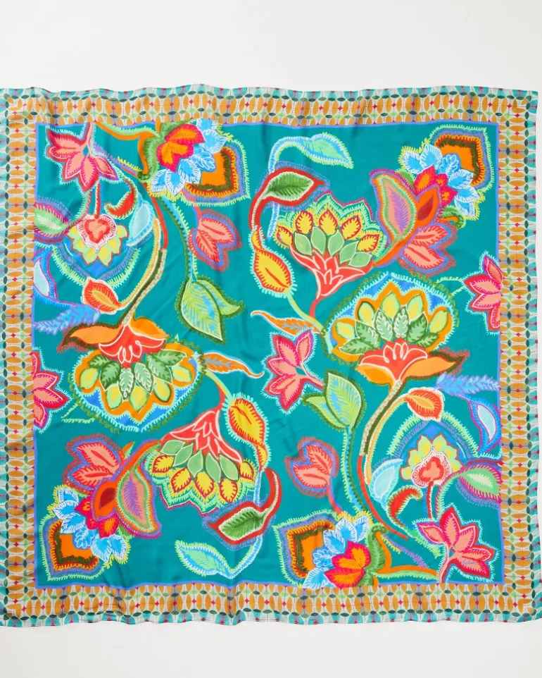 Best Tommy Bahama Hypnotic Garden Square Scarf Blue Spruce