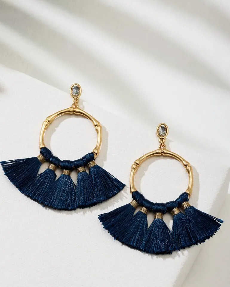 Fashion Tommy Bahama Indigo Bay Bamboo Tassel Earrings Navy