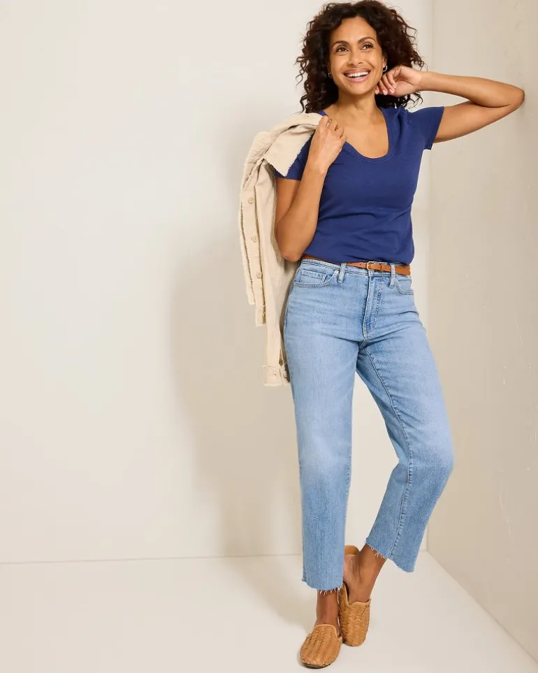 Clearance Tommy Bahama Indigo Palms™ High-Rise Cropped Straight-Leg Jeans Amalfi Coast Wash