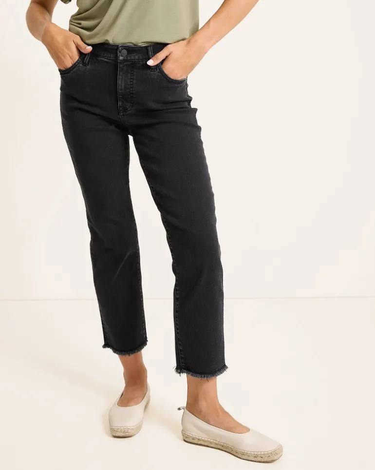 Outlet Tommy Bahama Indigo Palms™ High-Rise Cropped Straight-Leg Jeans Coastal Black Wash