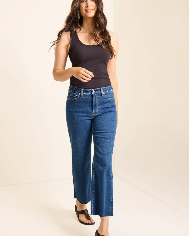 Discount Tommy Bahama Indigo Palms™ High-Rise Cropped Wide-Leg Jeans Sunset Blue Wash