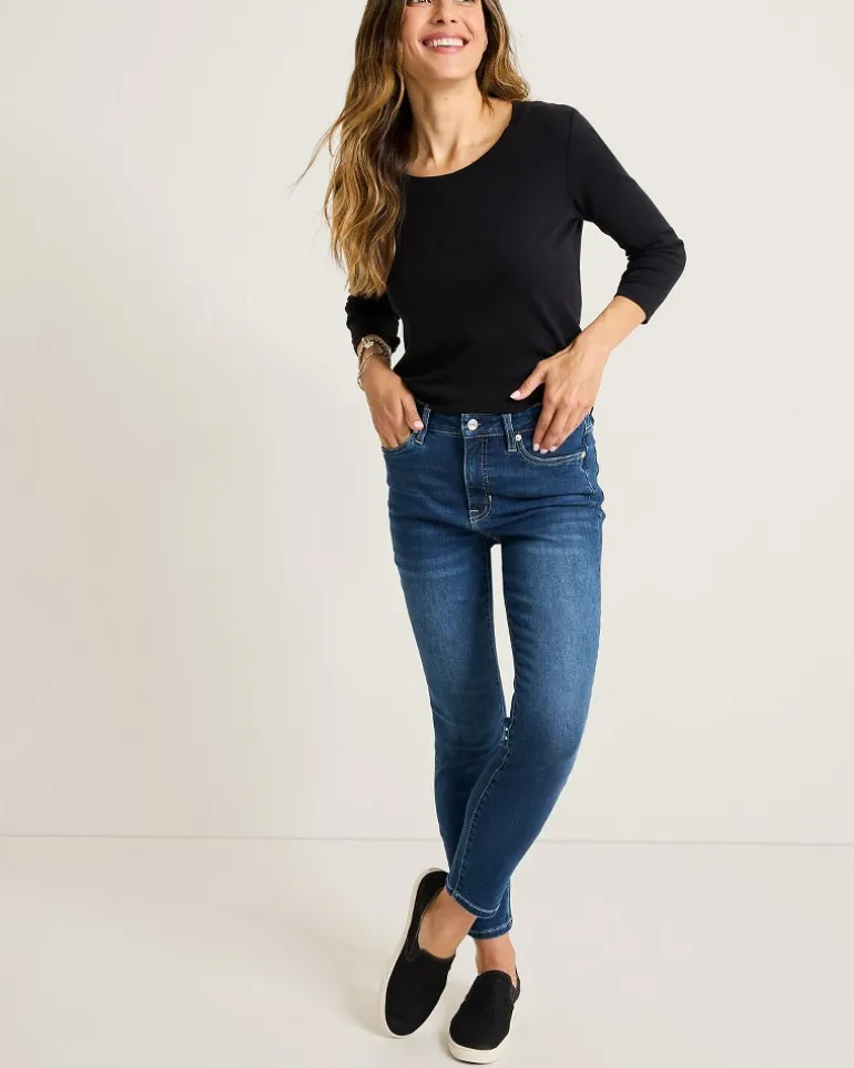 Store Tommy Bahama Indigo Palms™ High-Rise Skinny Ankle Jeans Sunset Blue Wash