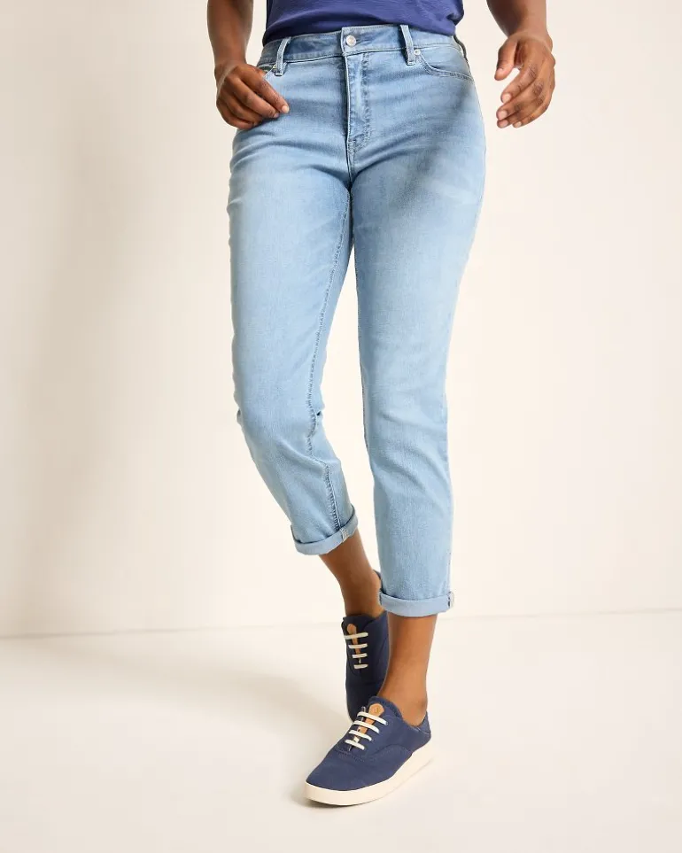 Best Sale Tommy Bahama Indigo Palms™ Mid-Rise Boyfriend Jeans Light Bright Blue Wash
